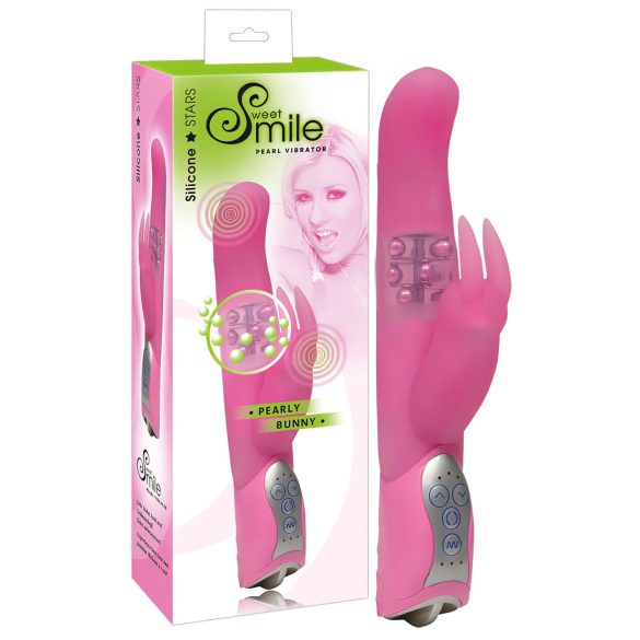 SMILE Conejito Perlado - vibrador con perlas (rosa)