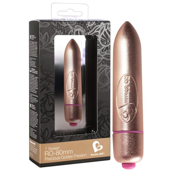 RO-80mm - mini vibrador en forma de labial (7 ritmos) - dorado