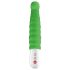 Vibrador G-punto acanalado verde, recargable y resistente al agua