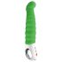 Vibrador G-punto acanalado verde, recargable y resistente al agua