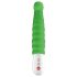 Vibrador G-punto acanalado verde, recargable y resistente al agua