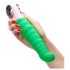 Vibrador G-punto acanalado verde, recargable y resistente al agua