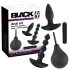 Black Velvets - kit de vibradores anales - 4 piezas - silicona negra