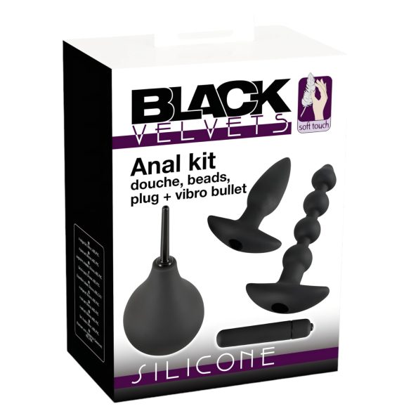 Black Velvets - kit de vibradores anales - 4 piezas - silicona negra