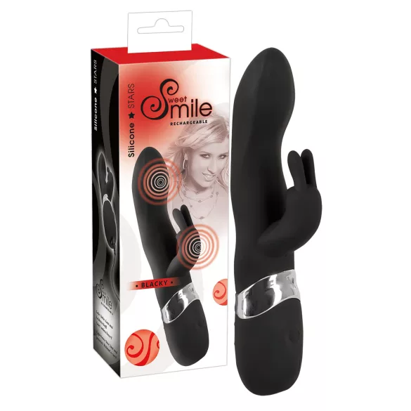 SMILE Blacky - Vibrador recargable doble motor - silicona negra