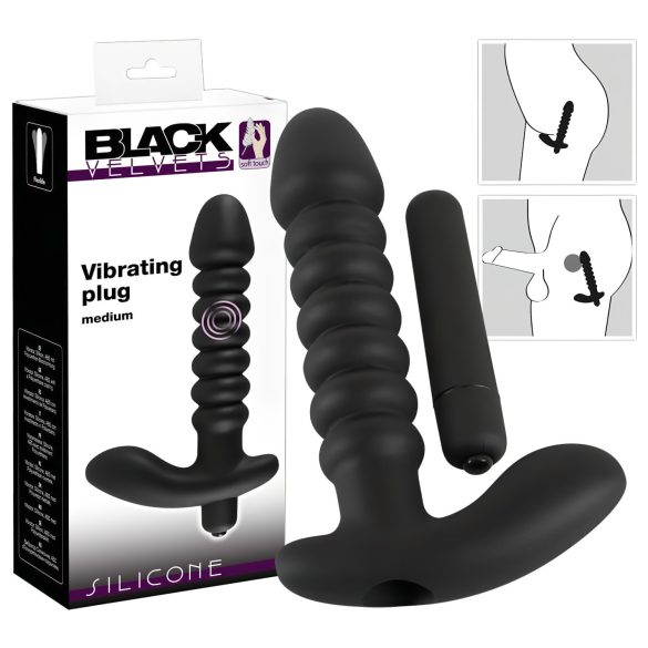 Vibrador Plegado Black Velvet - Mediano (Negro)