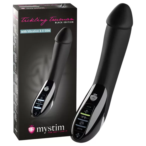 mystim Tickling Truman - vibrador electroestimulador - silicona negra
