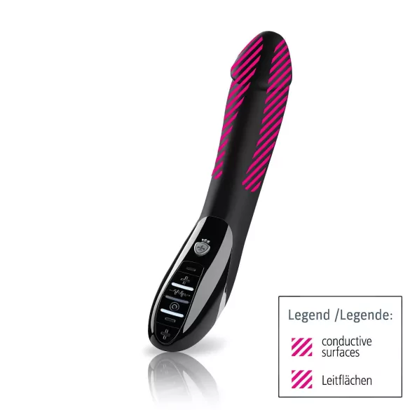 mystim Tickling Truman - vibrador electroestimulador - silicona negra