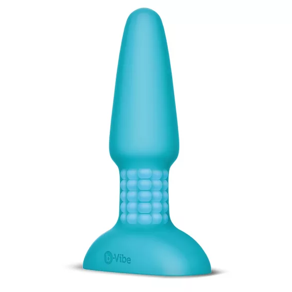 b-Vibe - vibrador anal rotatorio con perlas recargable - silicona turquesa