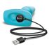 b-Vibe - Anal vibrador con perlas giratorias recargable (turquesa)