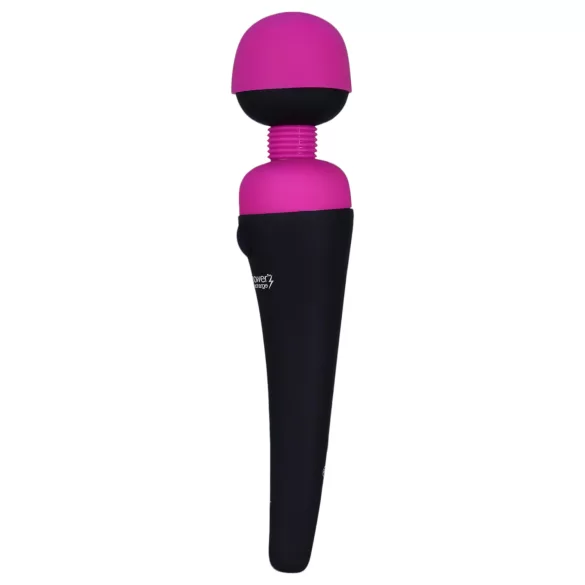 PalmPower Wand - vibrador masajeador recargable - silicona rosa negro
