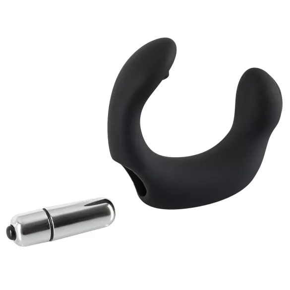 Rebel - vibrador prostático curvado - silicona negra