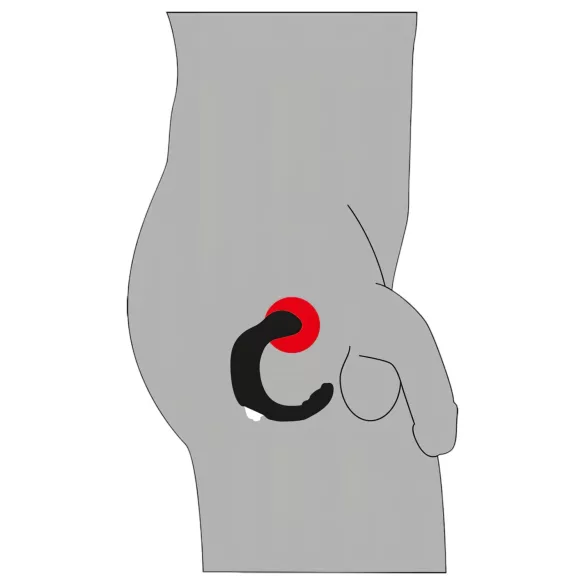 Rebel - vibrador prostático curvado - silicona negra