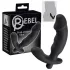 Rebel - vibrador prostático con pene - silicona negra