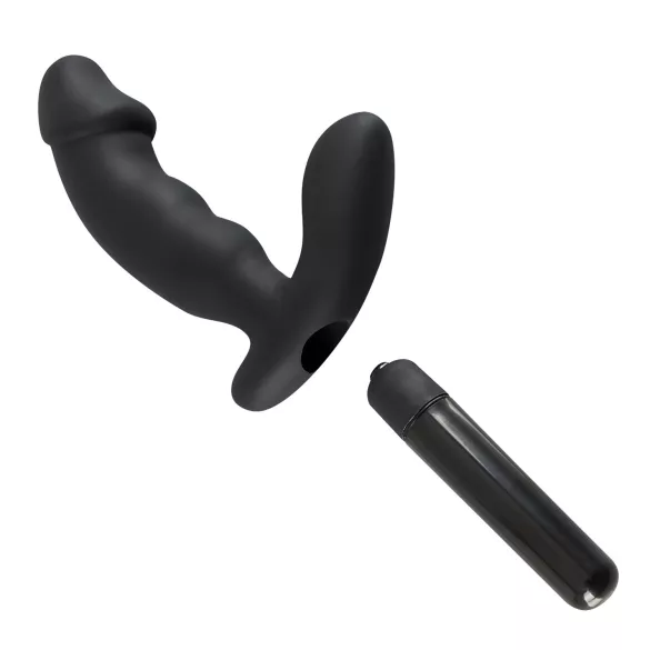 Rebel - vibrador prostático con pene - silicona negra