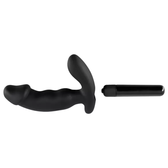 Rebel - vibrador prostático con pene - silicona negra