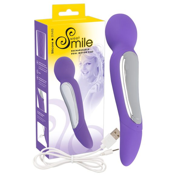 SMILE - Vibrador masajeador doble motor - silicona lila