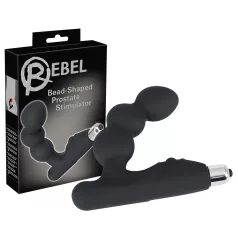 Rebel - vibrador prostático con bolas - silicona negra