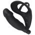 Black Velvets - vibrador anal con anillo para pene y testículos - silicona negra