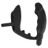 Black Velvets - vibrador anal con anillo para pene y testículos - silicona negra