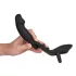 Black Velvets - vibrador anal con anillo para pene y testículos - silicona negra