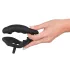 Black Velvets - vibrador anal con anillo para pene y testículos - silicona negra
