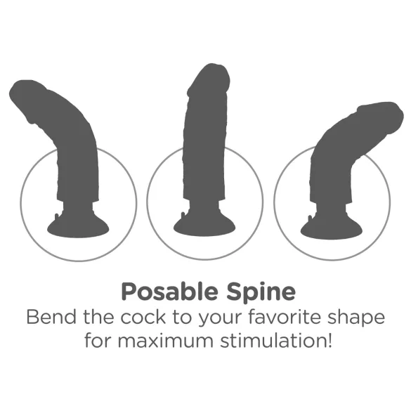 King Cock - Consolador realista con vibración y ventosa - 23 cm - color piel