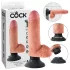 King Cock - Consolador realista vibrador con ventosa - 18 cm - color natural