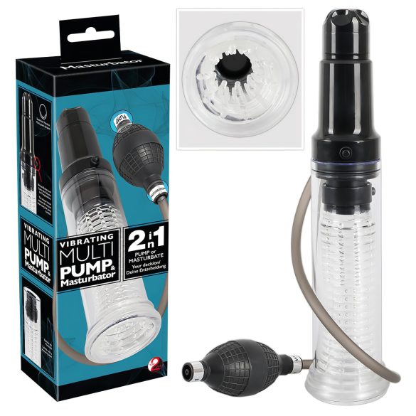 You2Toys - 2en1 Bomba y Masturbador Transparente