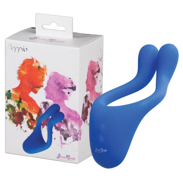Doppio Enamorados - Vibrador dual recargable azul.