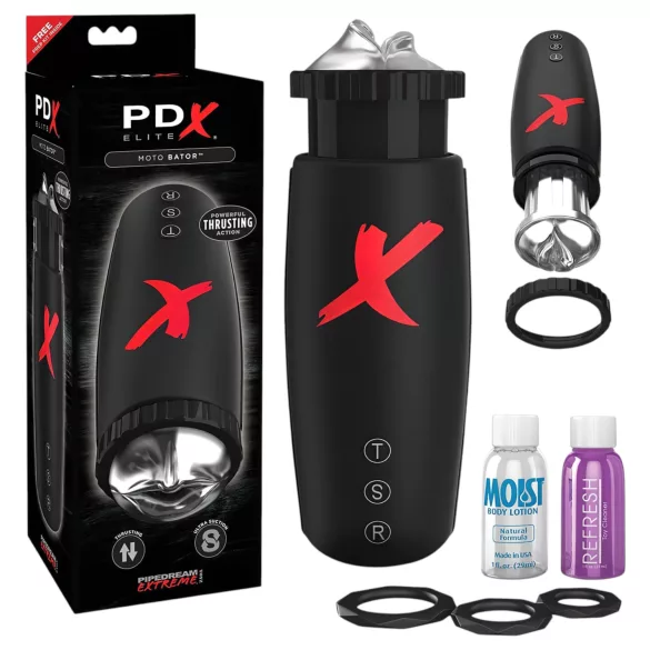 PDX Moto Bator - masturbador oral succión y movimiento arriba-abajo - negro