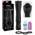 PDX Roto-Teazer - Masturbador impermeable giratorio y vibrador (negro)