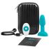b-Vibe Rimming - vibrador anal turquesa con esferas giratorias