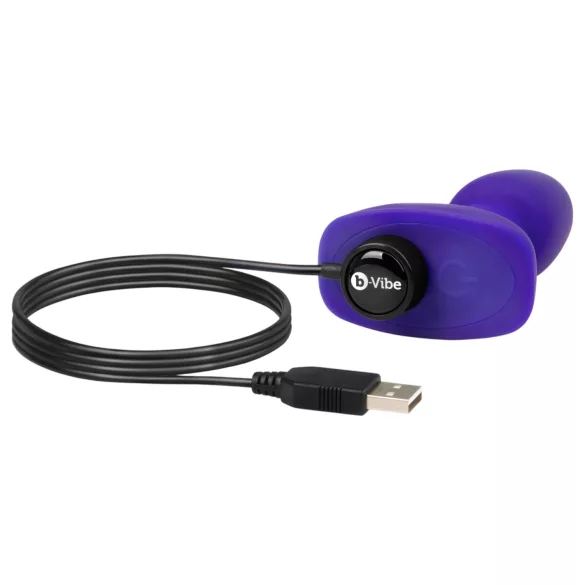 b-Vibe Rimming - Vibrador anal con perlitas giratorias (lila)