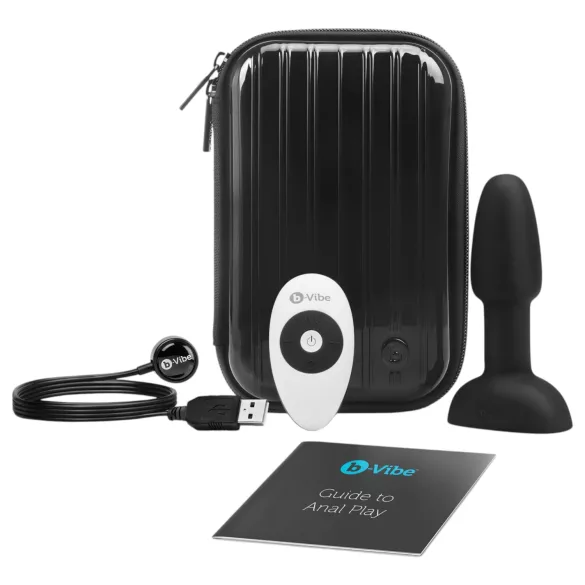 b-Vibe - Vibrador anal con esferas rotatorias - silicona negra