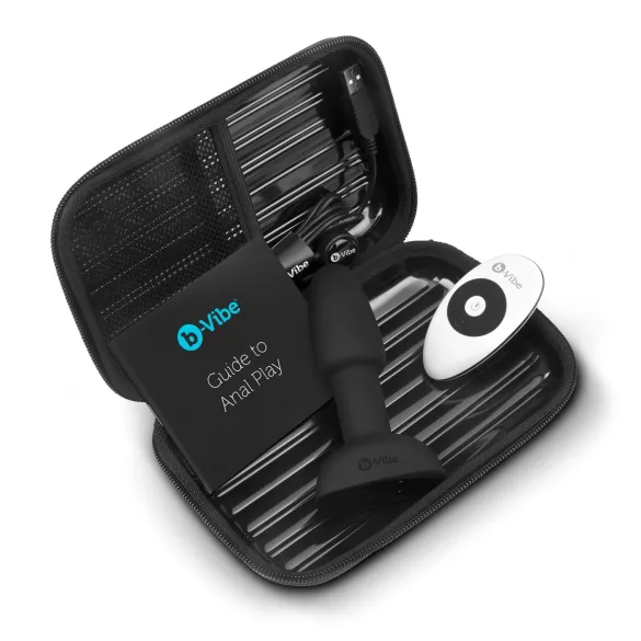 b-Vibe - Vibrador anal con esferas rotatorias - silicona negra