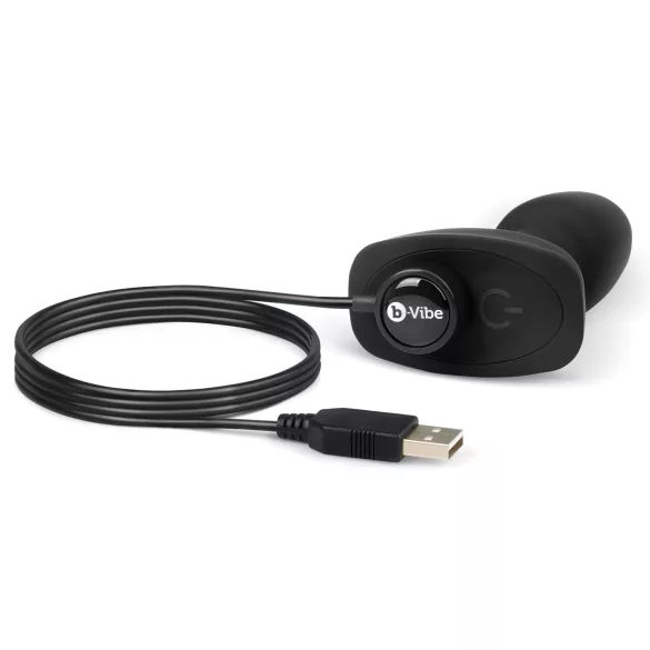 b-Vibe - Vibrador anal con esferas rotatorias - silicona negra