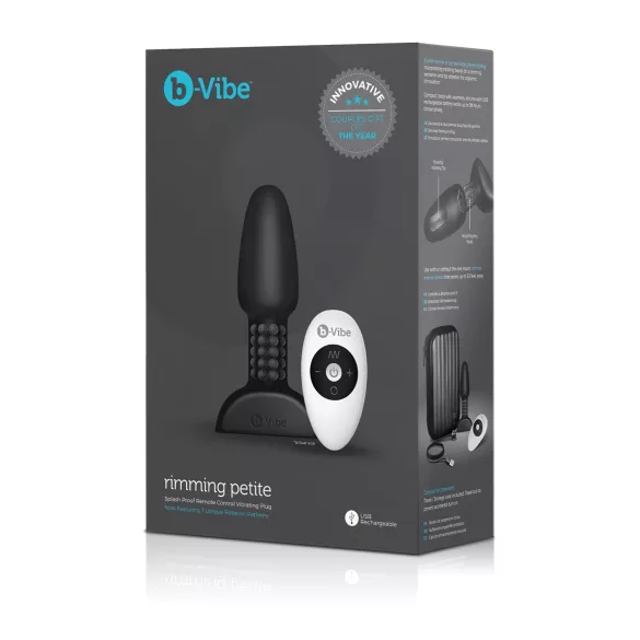 b-Vibe - Vibrador anal con esferas rotatorias - silicona negra