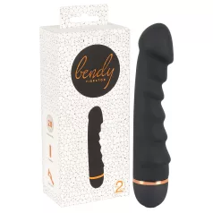 You2Toys - Vibrador flexible con texturas - silicona negra