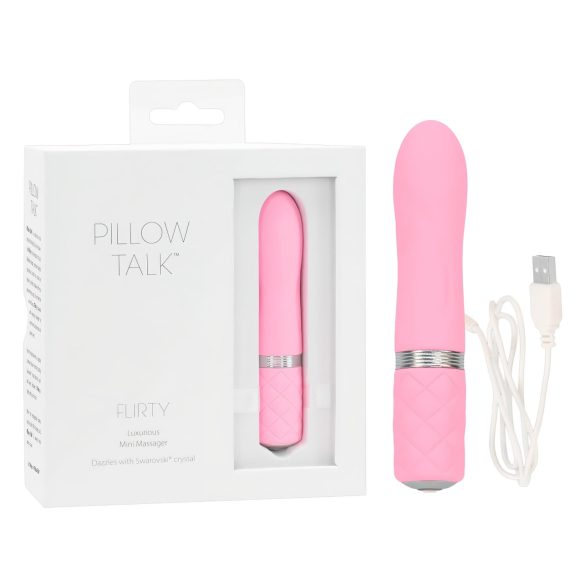 Pillow Talk Flirty - vibrador recargable tipo bala - silicona rosa
