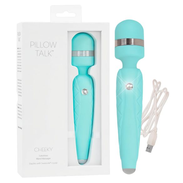Pillow Talk Cheeky Wand - vibrador masajeador recargable (turquesa)