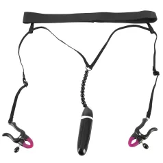   Bad Kitty - Pinza vibradora para labios íntimos y braga - negro (S-L)