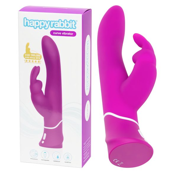 Happyrabbit Curve - Vibrador resistente al agua con brazo para clítoris (morado)