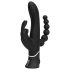 Happyrabbit Triple - Vibrador recargable triple para clítoris y anal (negro)