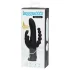 Happyrabbit Triple - vibrador doble clítoris y anal recargable - silicona negra