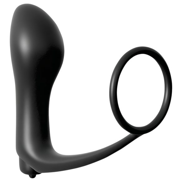 Analfantasy - Vibrador Anal de Dedo con Anillo para Pene (Negro)