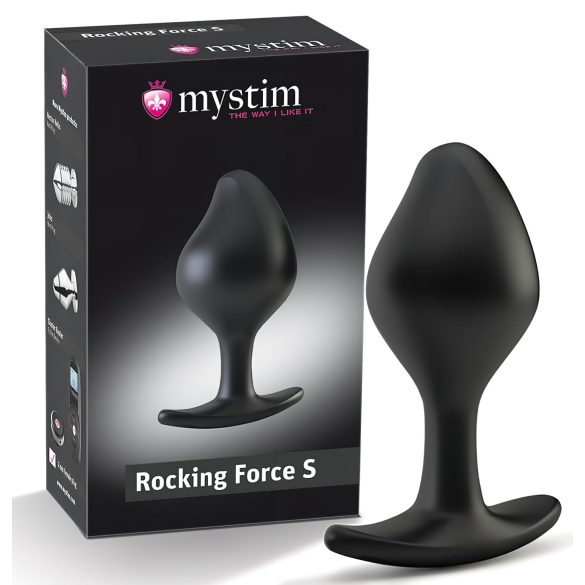 mystim - plug anal eléctrico - pequeño - silicona negra