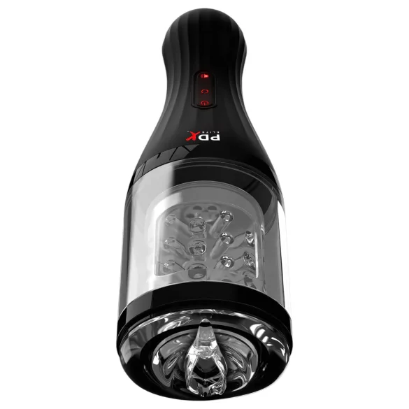 PDX Elite - masturbador masculino automático - silicona transparente-negro