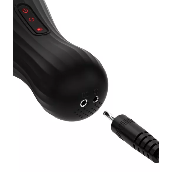 PDX Elite - masturbador masculino automático - silicona transparente-negro