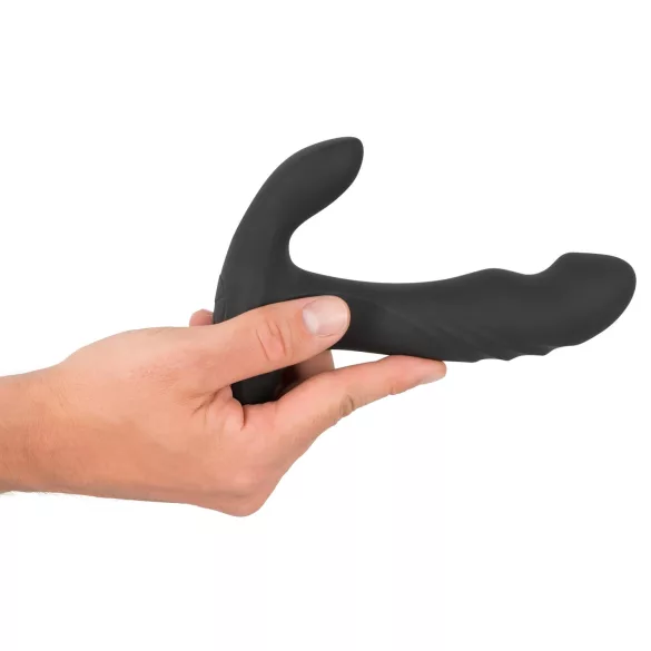 Rebel - masajeador prostático vibrador con bolas giratorias - silicona negra